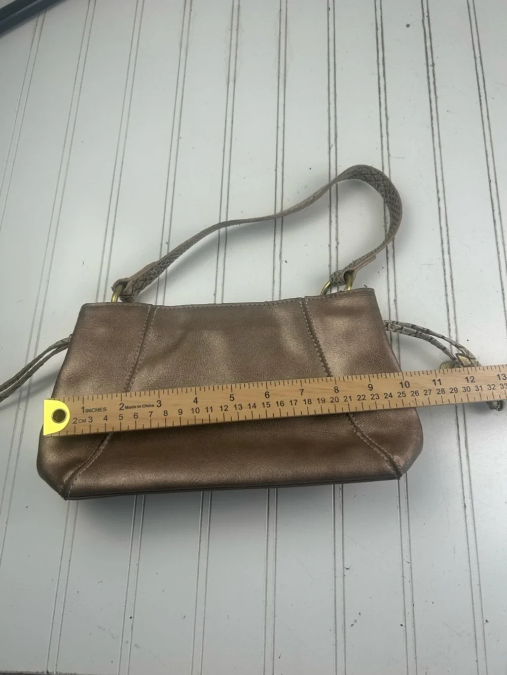 Liz Claiborne Vintage Beige Taupe Y2K Chic Snakeskin Small Shoulder Bag